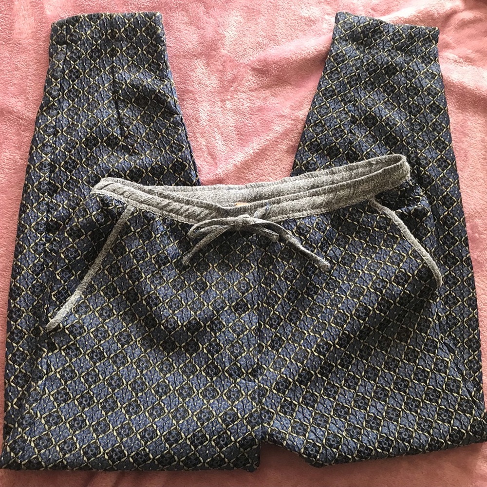 FREE PEOPLE Size XS 💙 Brocade Jogger Trousers 💙 Versatile Elastic Tie Waist 💙